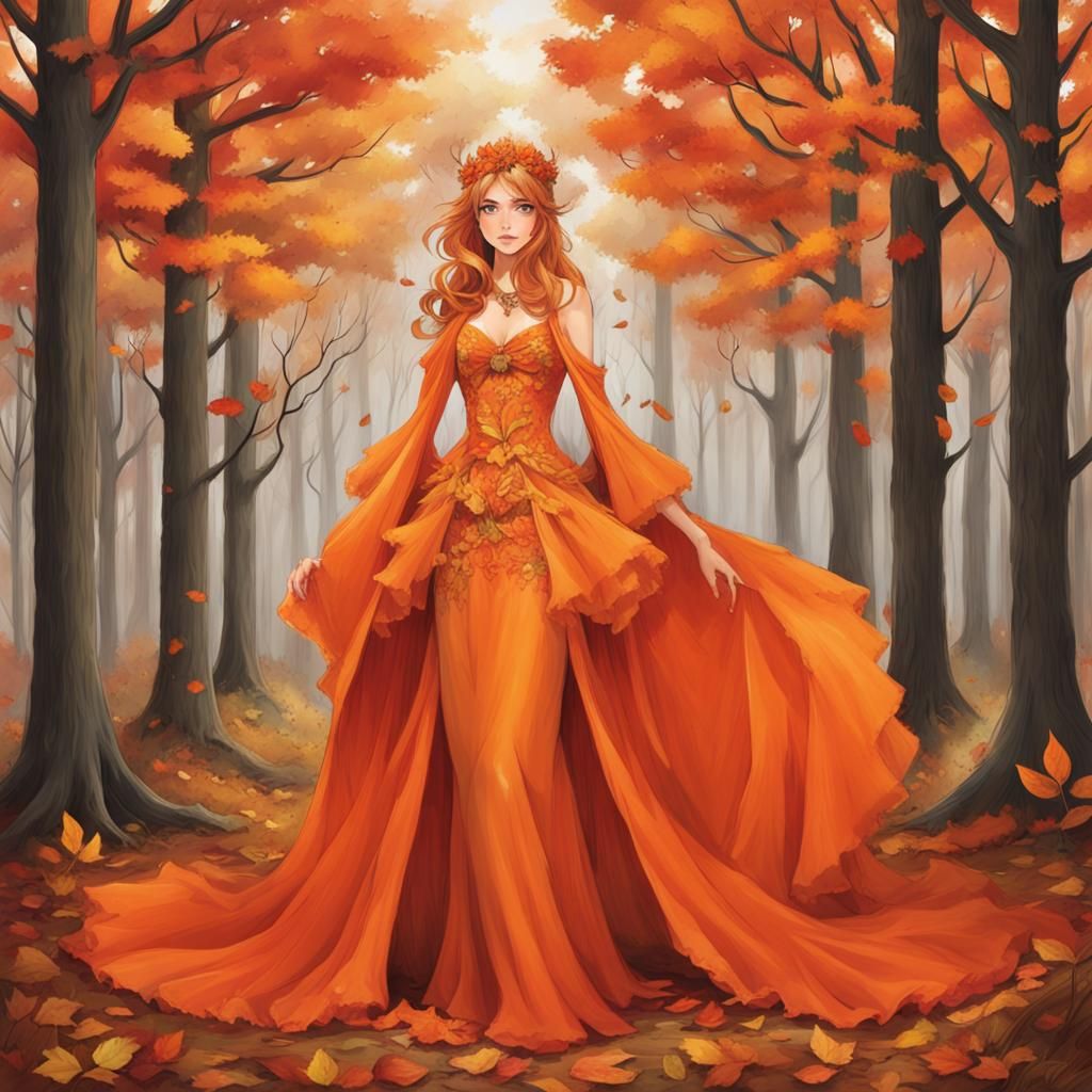 Autumn's Forest Orange Queen  by @MothersHeart