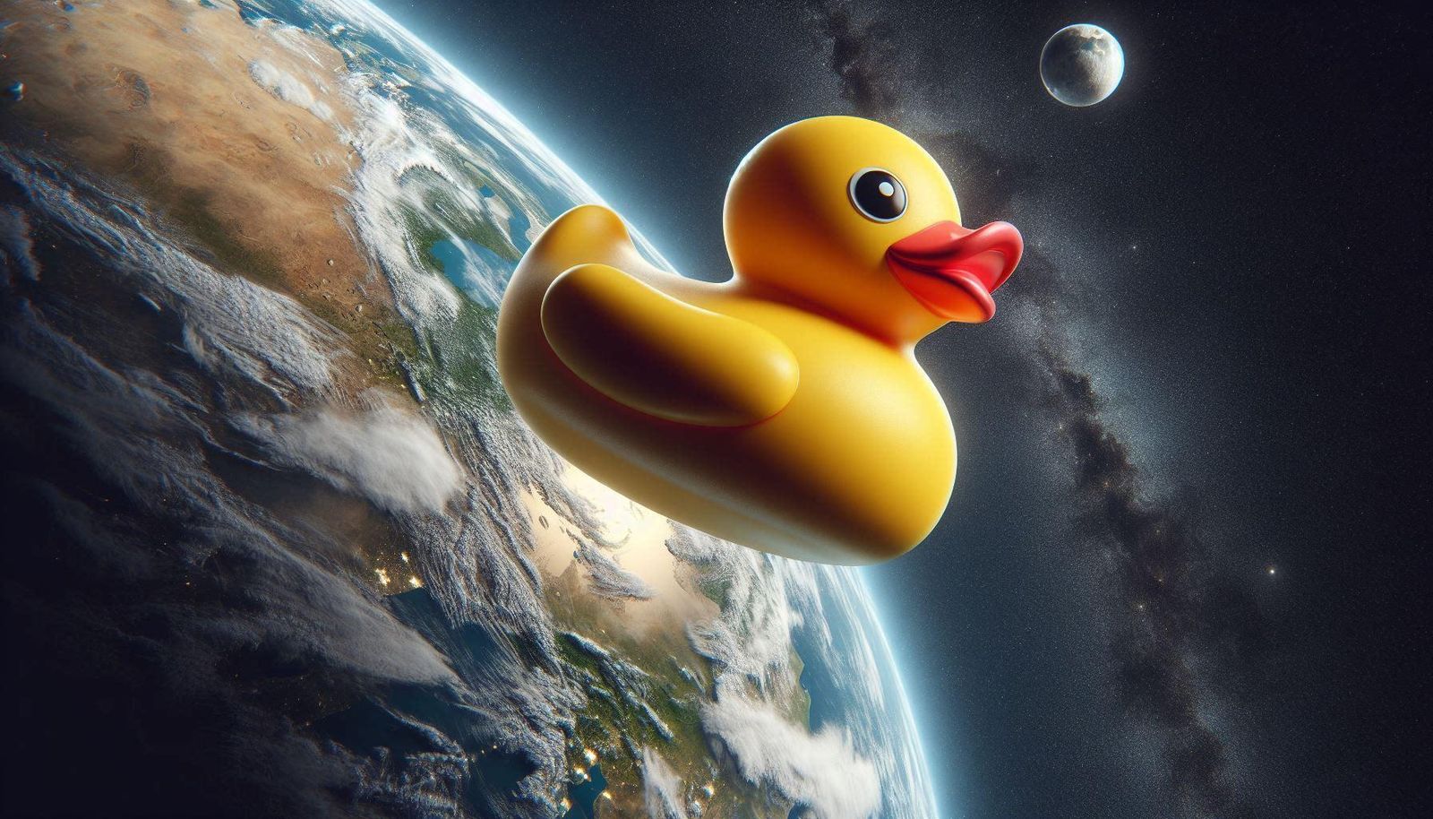 Rubber duck in orbit
