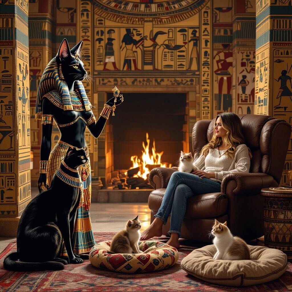 This image must be hyper-detailed with epic realism. The style is almost a split screen – with the right divide from the left by a timeporta...