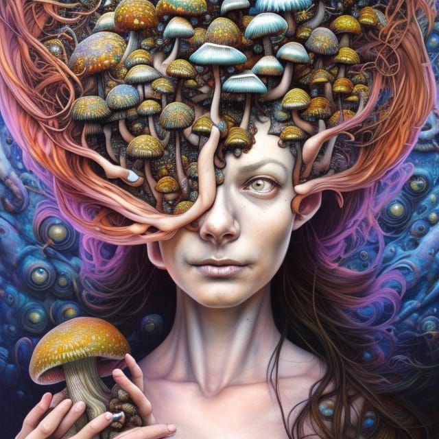 Fungi Girl 4800 - Ai Generated Artwork - Nightcafe Creator