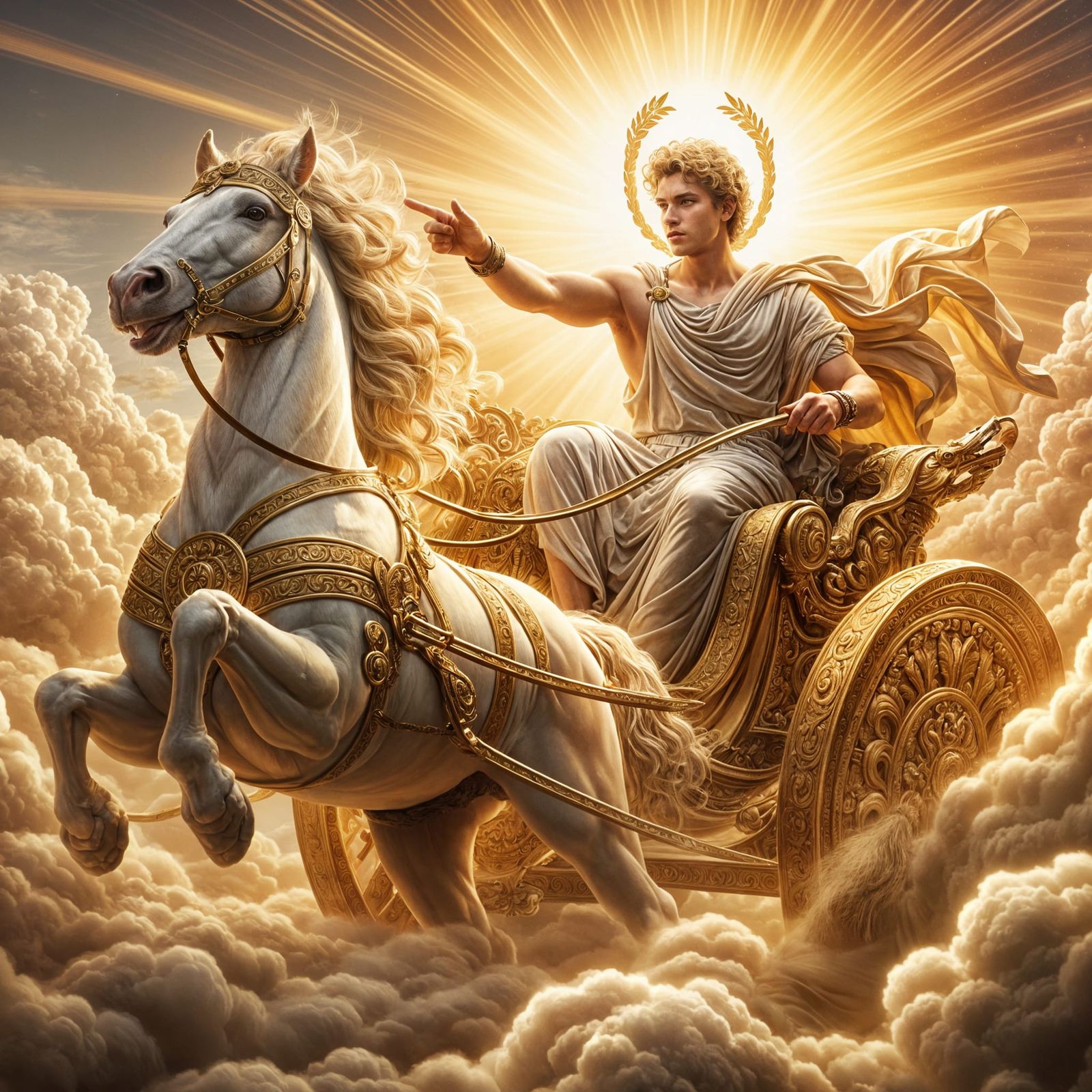 Apollo Riding in His Radiant Sun Chariot