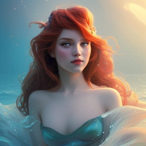 Little mermaid Thoughtful