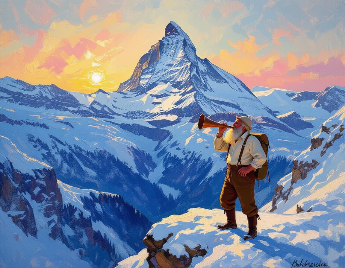 Monet-style Painting of the Matterhorn 