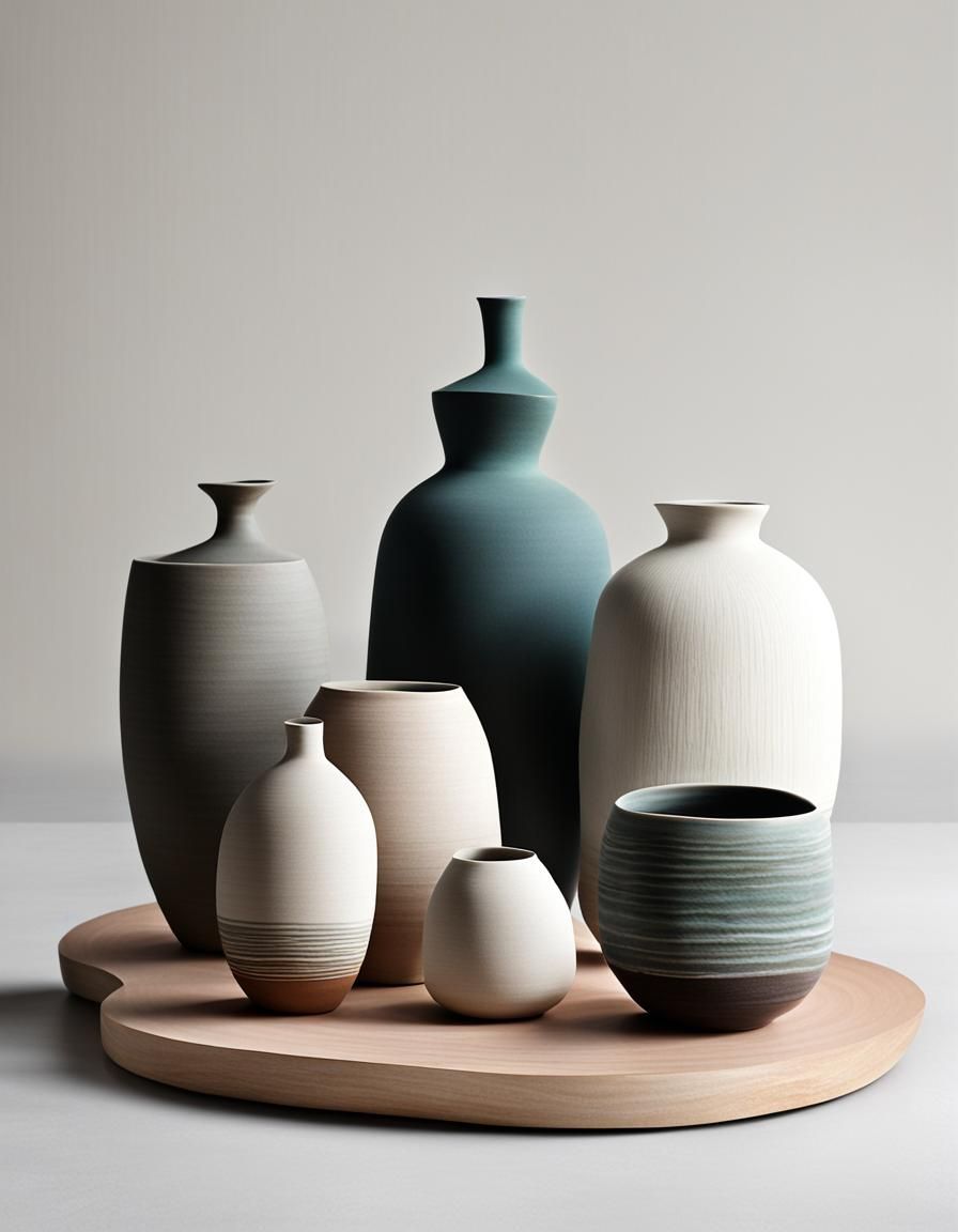 Modern Minimal Pottery Decor Art