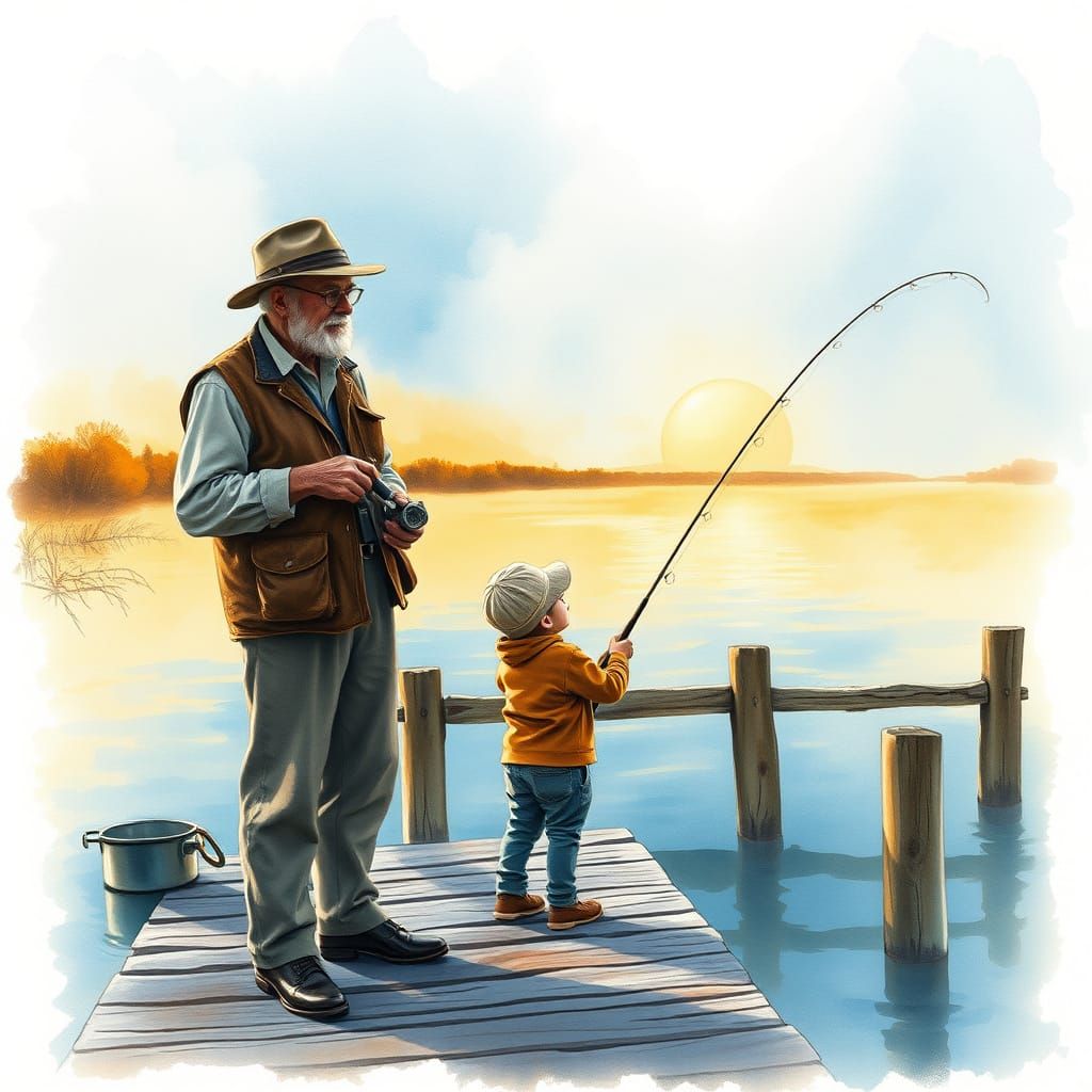 "Hey Grandpa, I think I got one!"  by @Jim 