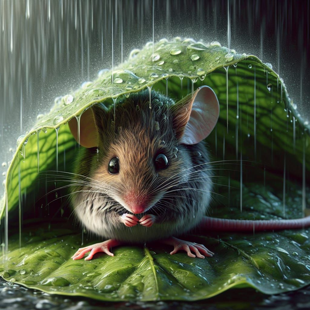 Sheltering Mouse 🐭   by @GreenNails 