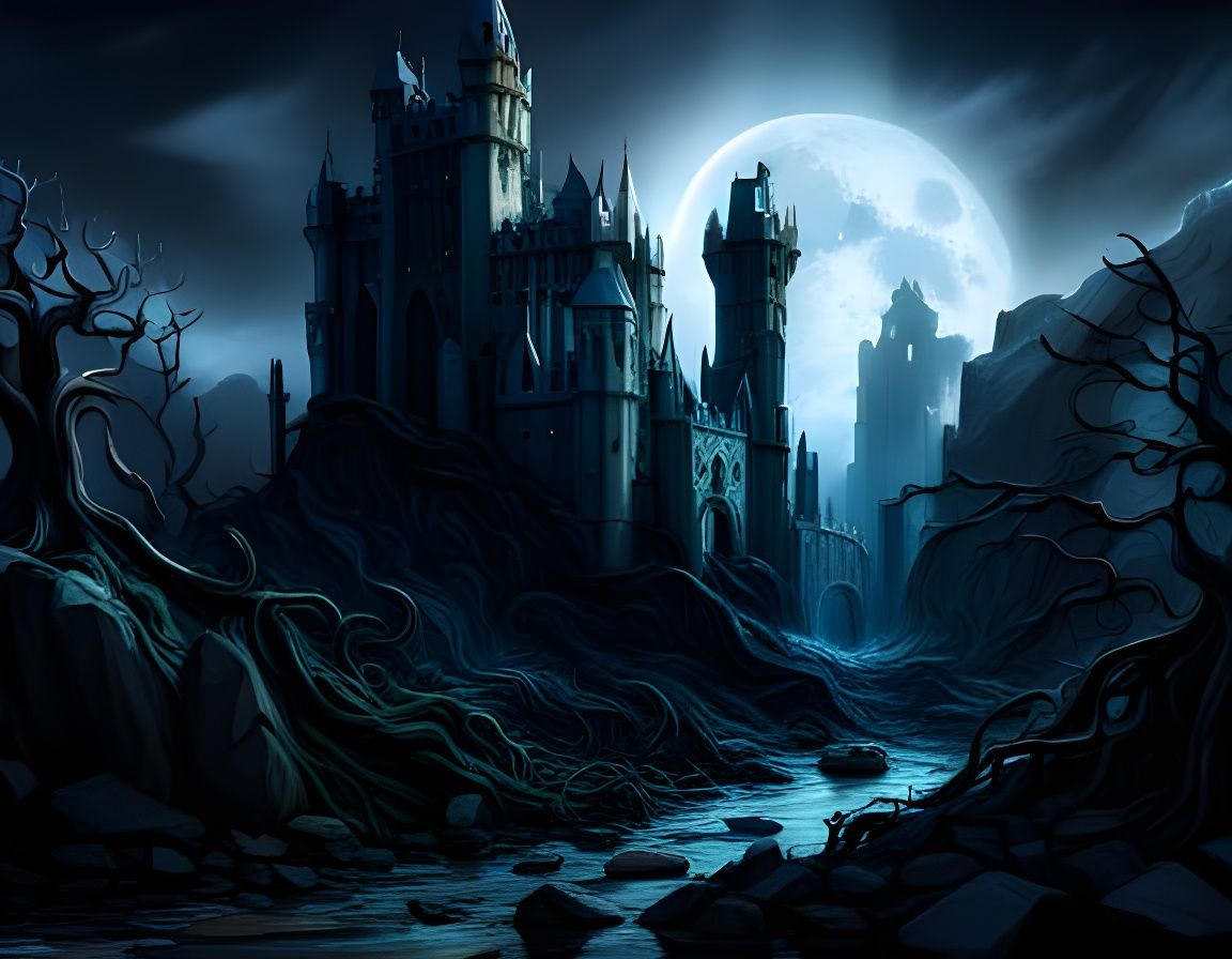 spooky castle - AI Generated Artwork - NightCafe Creator