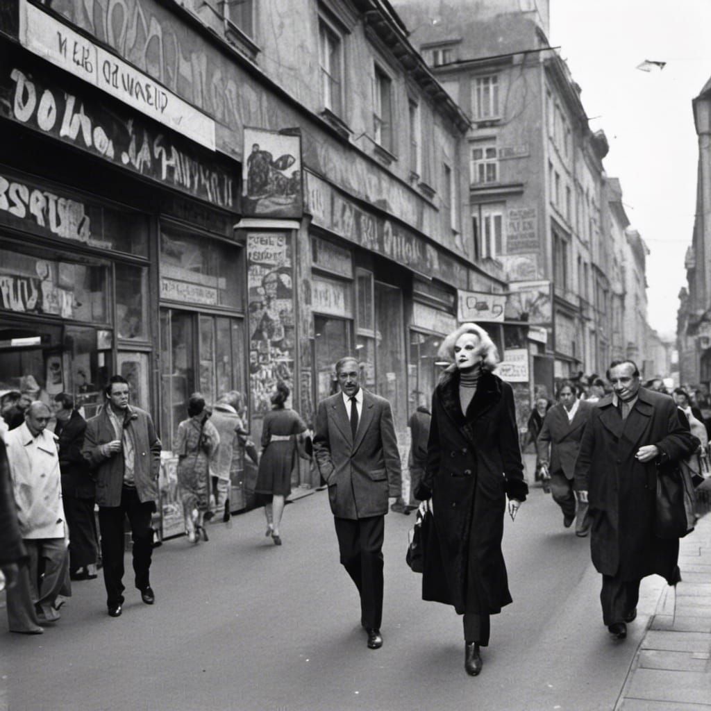 Marlene Dietrich Walks Berlin Streets, 1960s Photo