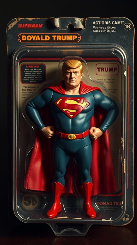 Vintage Superman Action Figure: Donald Trump in Ultra-HD