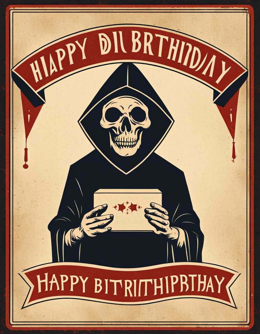 Vintage cultist birthday card