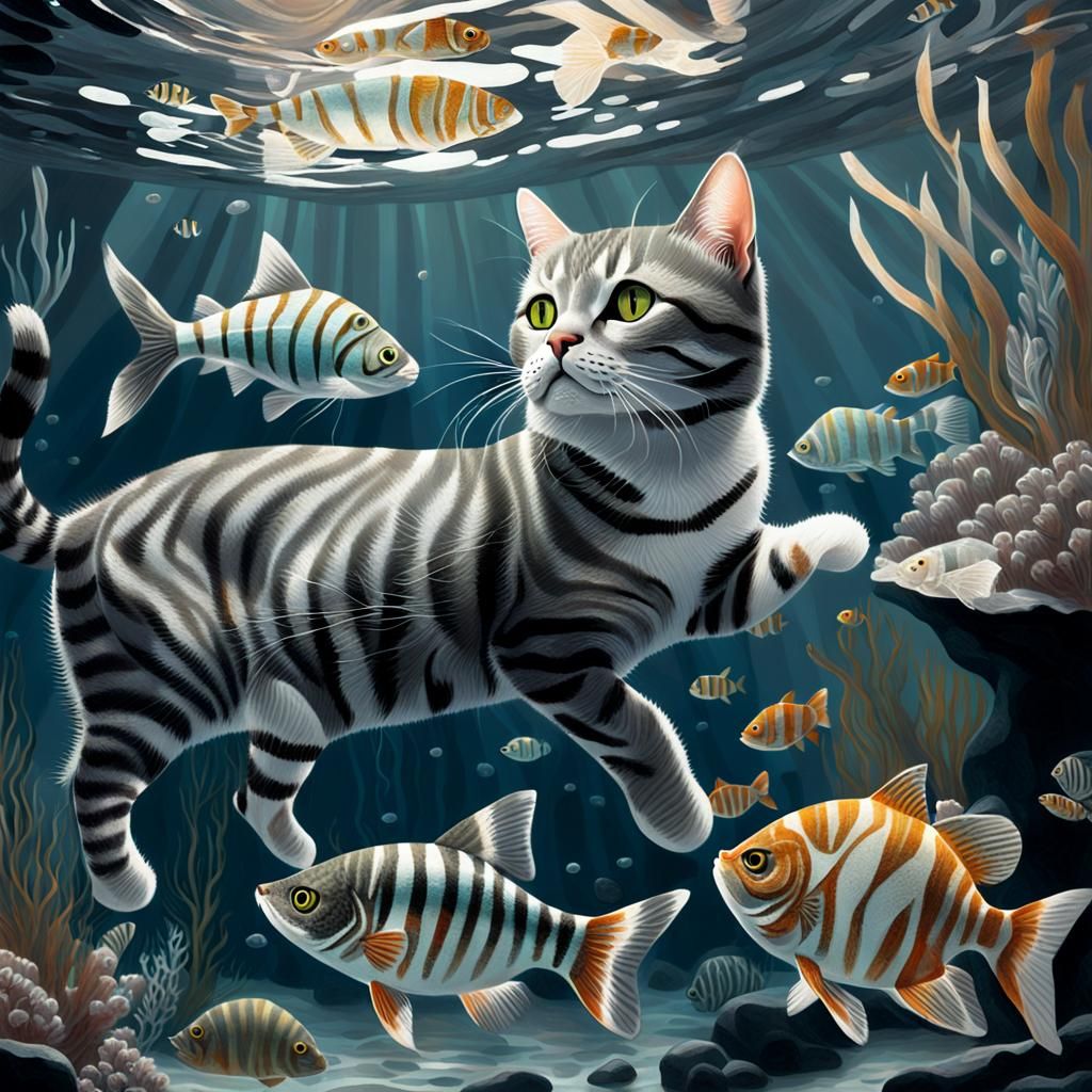 swimming with fish