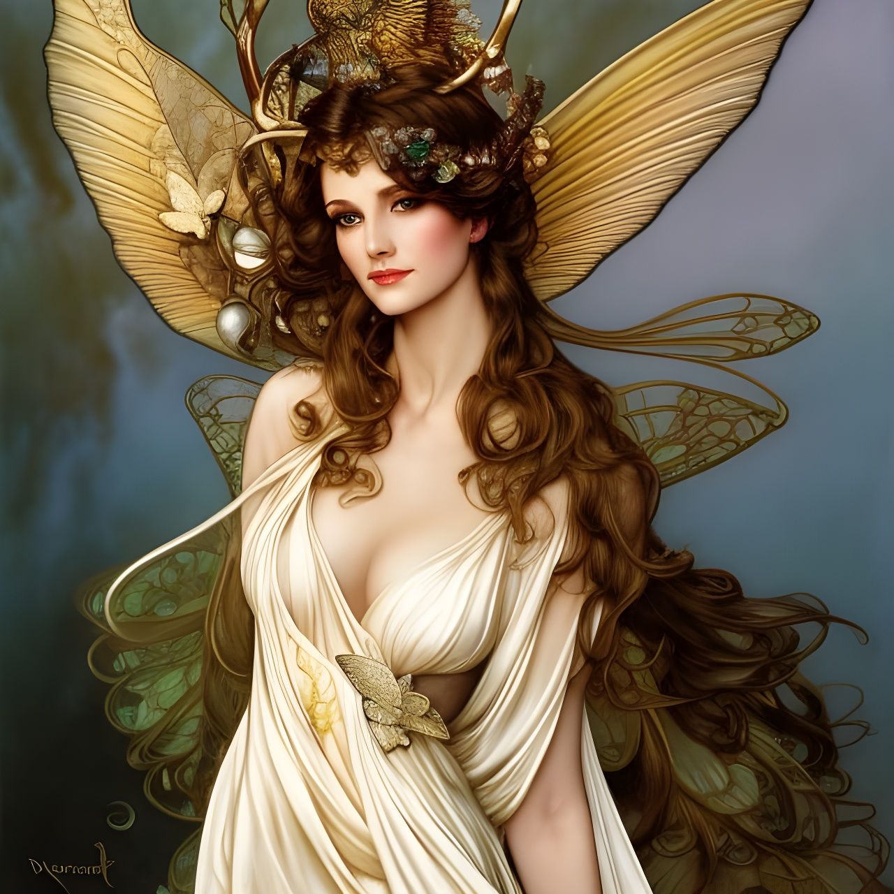 Fairy in long flowing dress