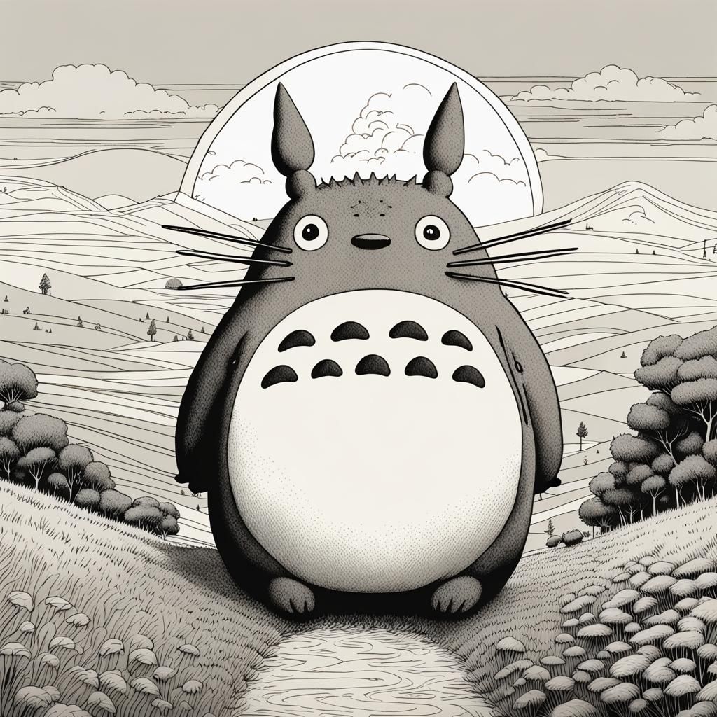 Line artwork Totoro - AI Generated Artwork - NightCafe Creator