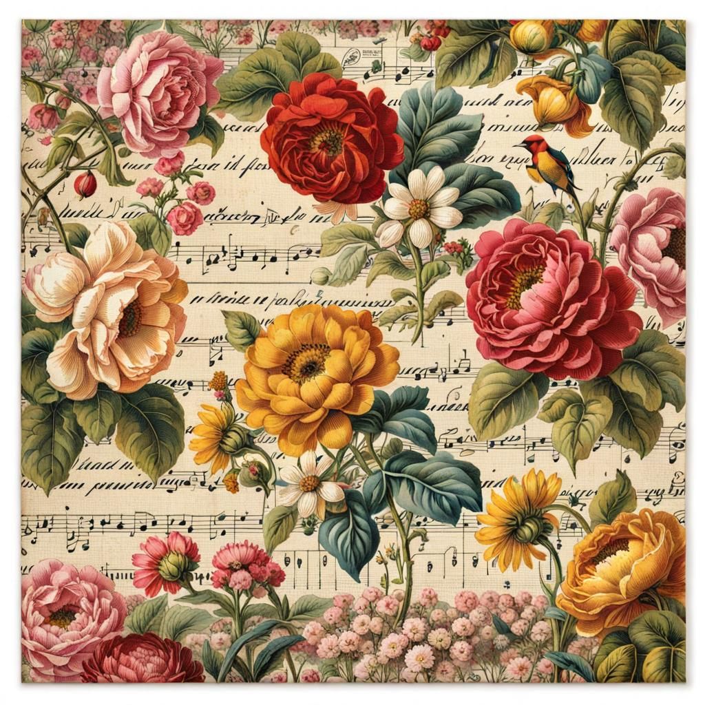 vintage art illustration french flower market themed paper napkin for decoupage   by @PS_Designs