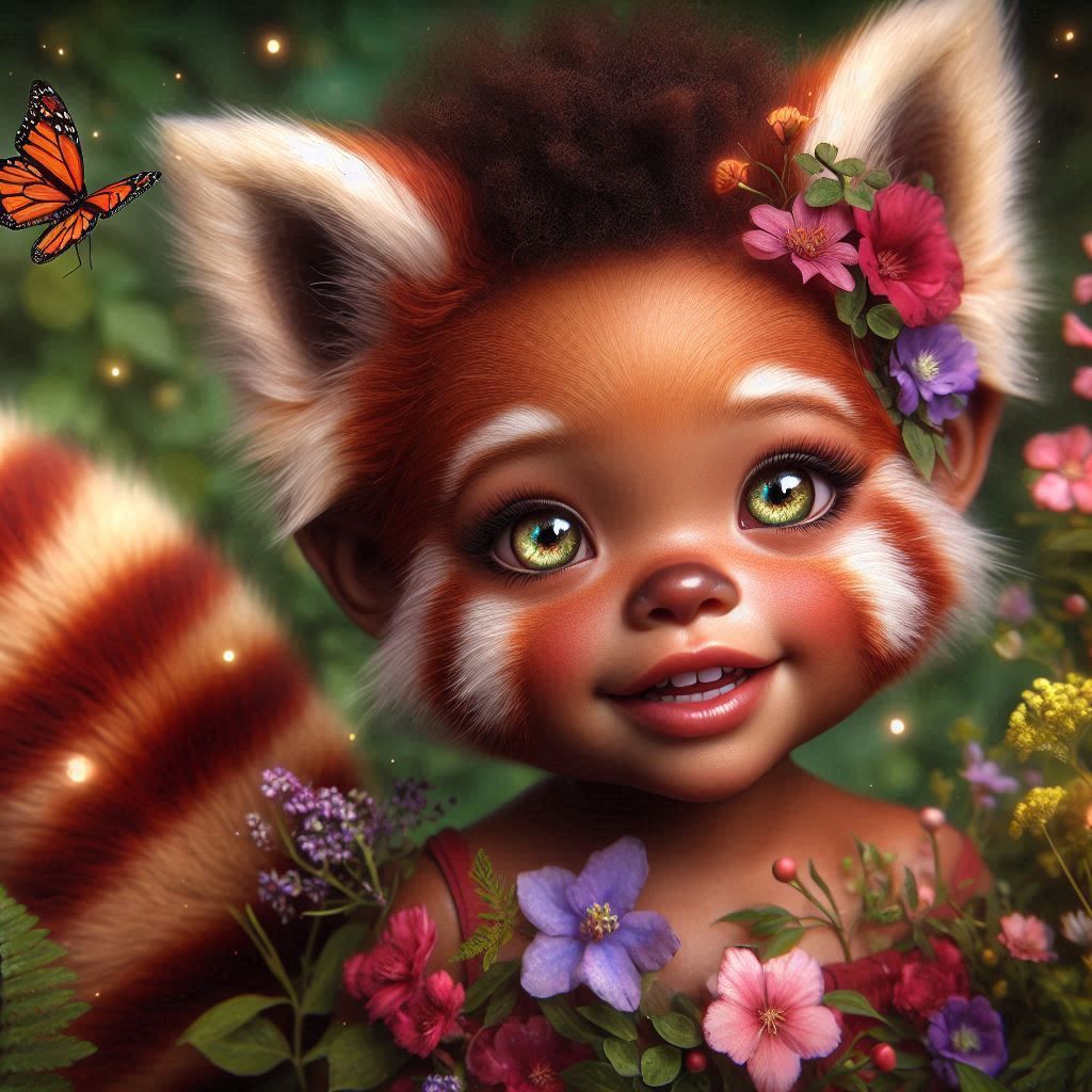 Cute little hybrid girl/Red Panda