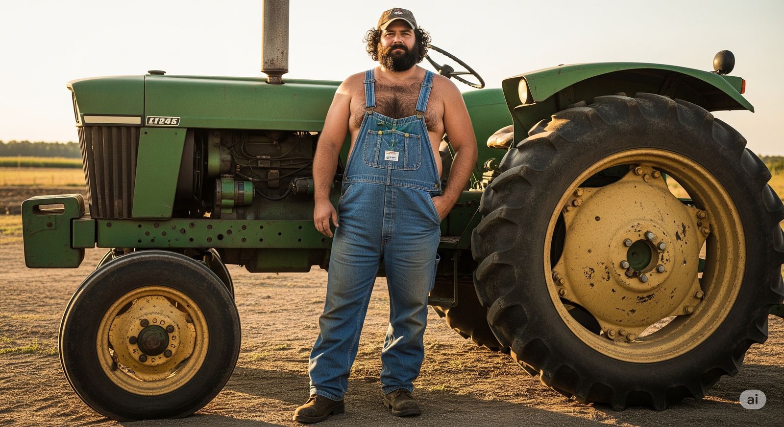Farmer with his tractor