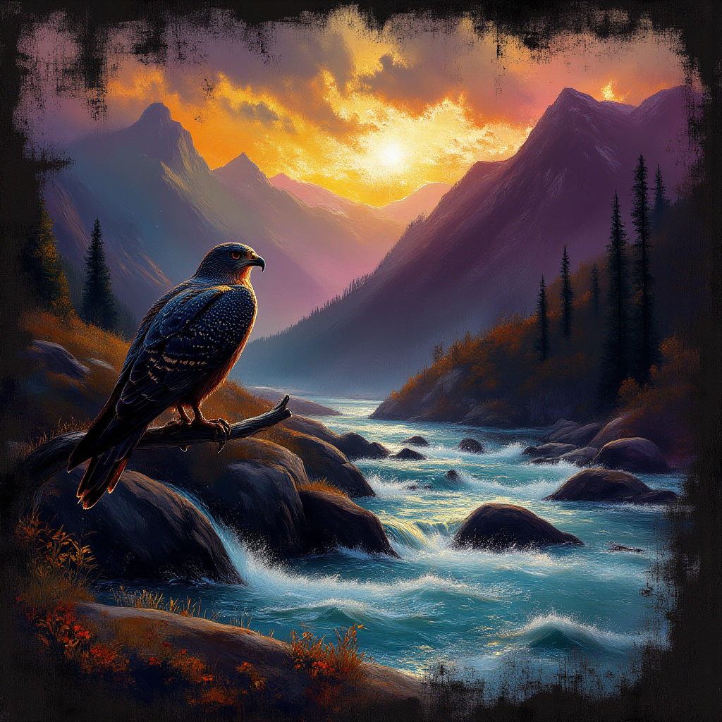 Peregrine Falcon sitting on a branch #2