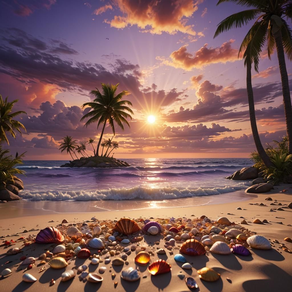 Beach Sunset   by @MiracleCinnamon