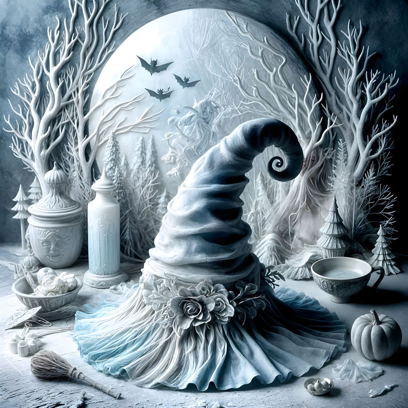 Halloween white. Vignette