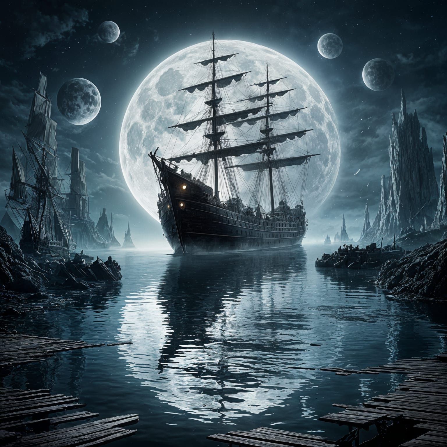 The image evokes a sense of magic and tranquility. In the foreground, a glowing sphere is visible, very ...  by @Zacharo