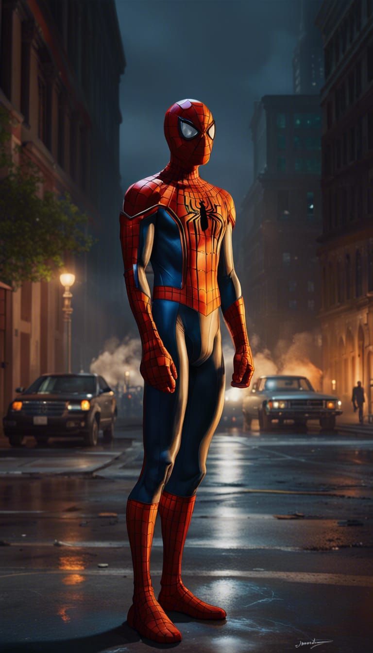 Spider-Man in the street - AI Generated Artwork - NightCafe Creator