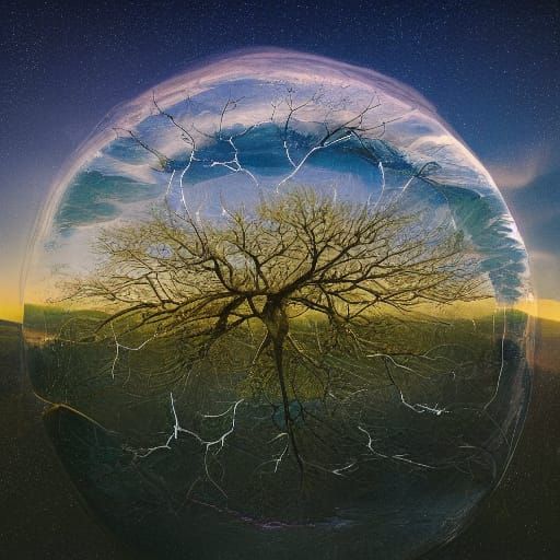 Surreal Double Exposure: Landscape Merges with Anatomical He...