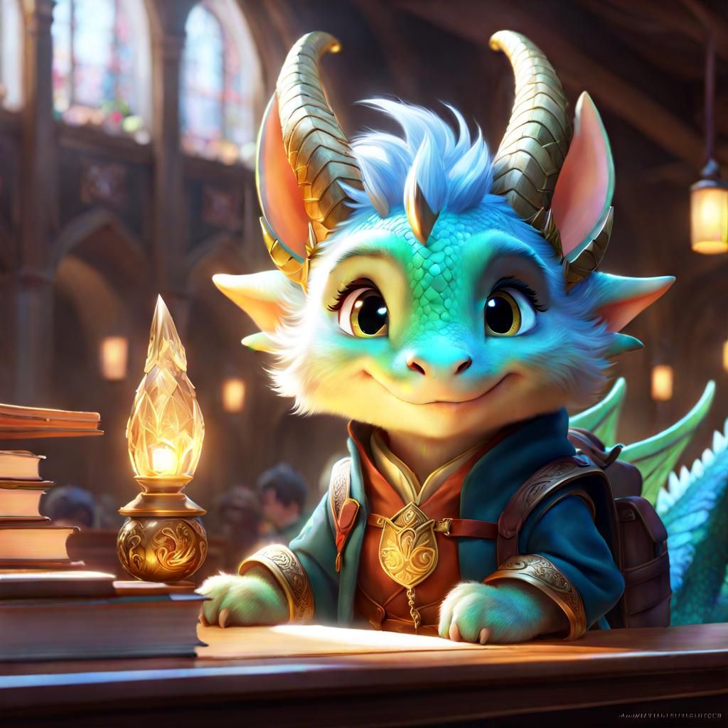  dragon at school  by @Vaclava