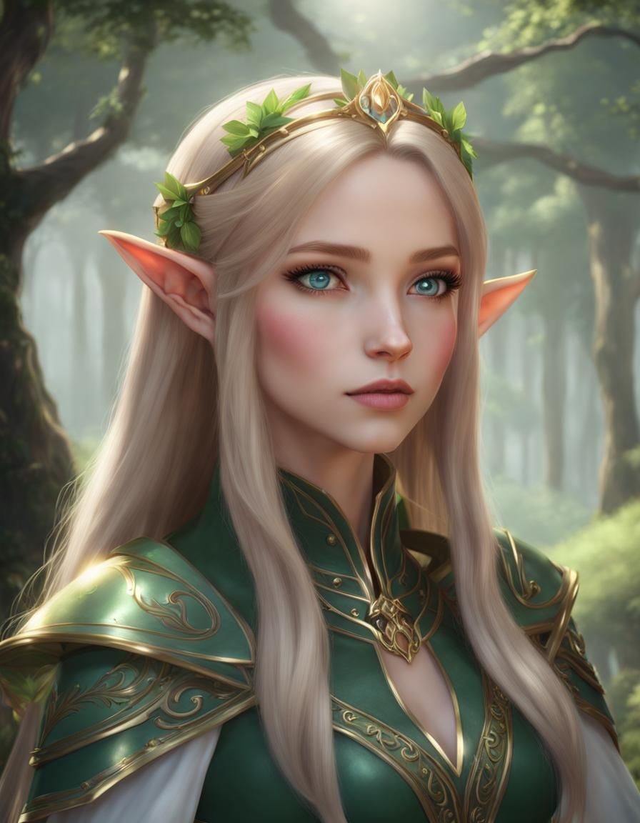 Elf Princess Portrait - AI Generated Artwork - NightCafe Creator