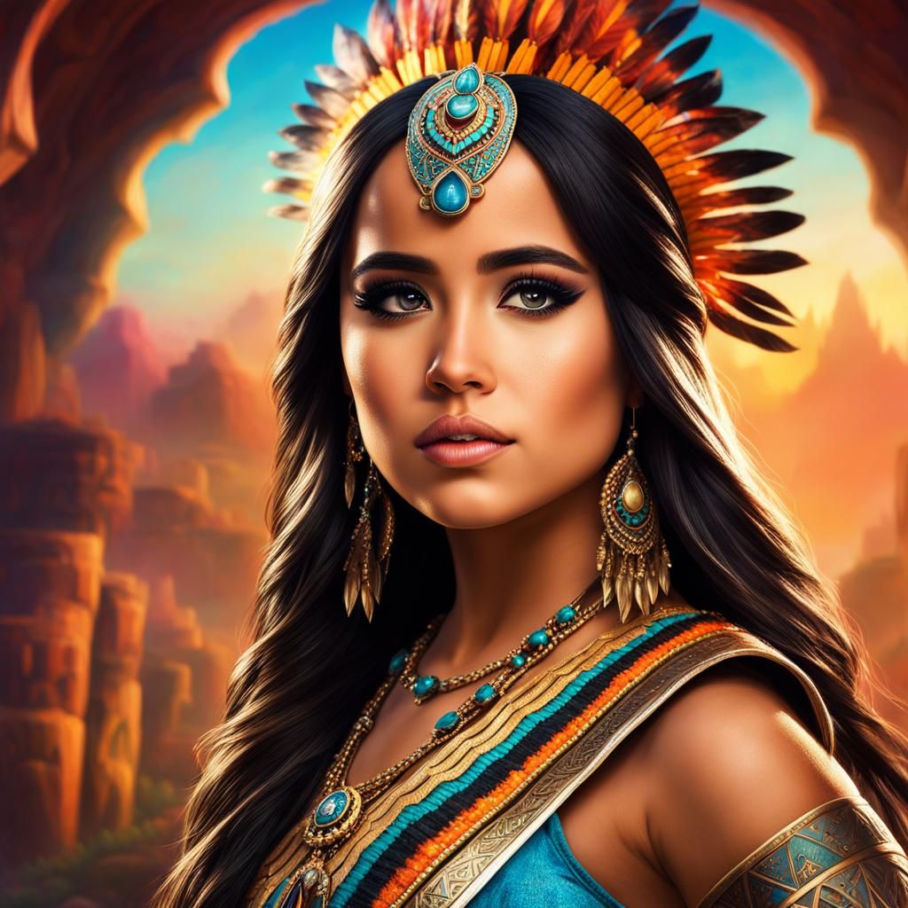 Becky G, Aztec Disney Princess - AI Generated Artwork - NightCafe Creator