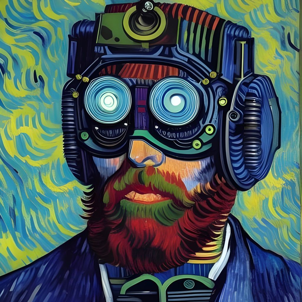 Cyberpunk Self-Portrait by Van Gogh  by @Arius