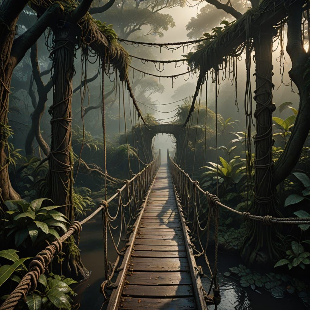 Bridge in jungle  by @CyrilL