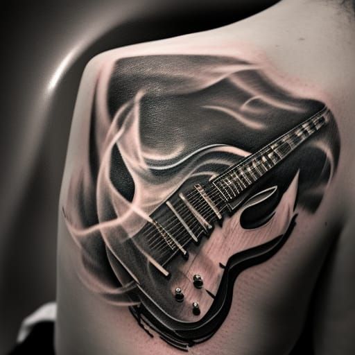 Guitar Tattoo Design Drawing by countrygal1995 - DragoArt