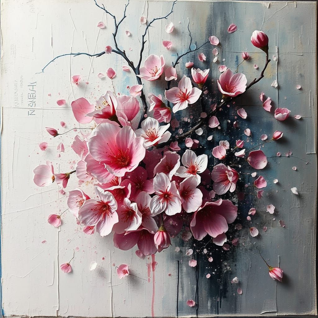 Anime Cherry Blossom Explosion in Vibrant Colors