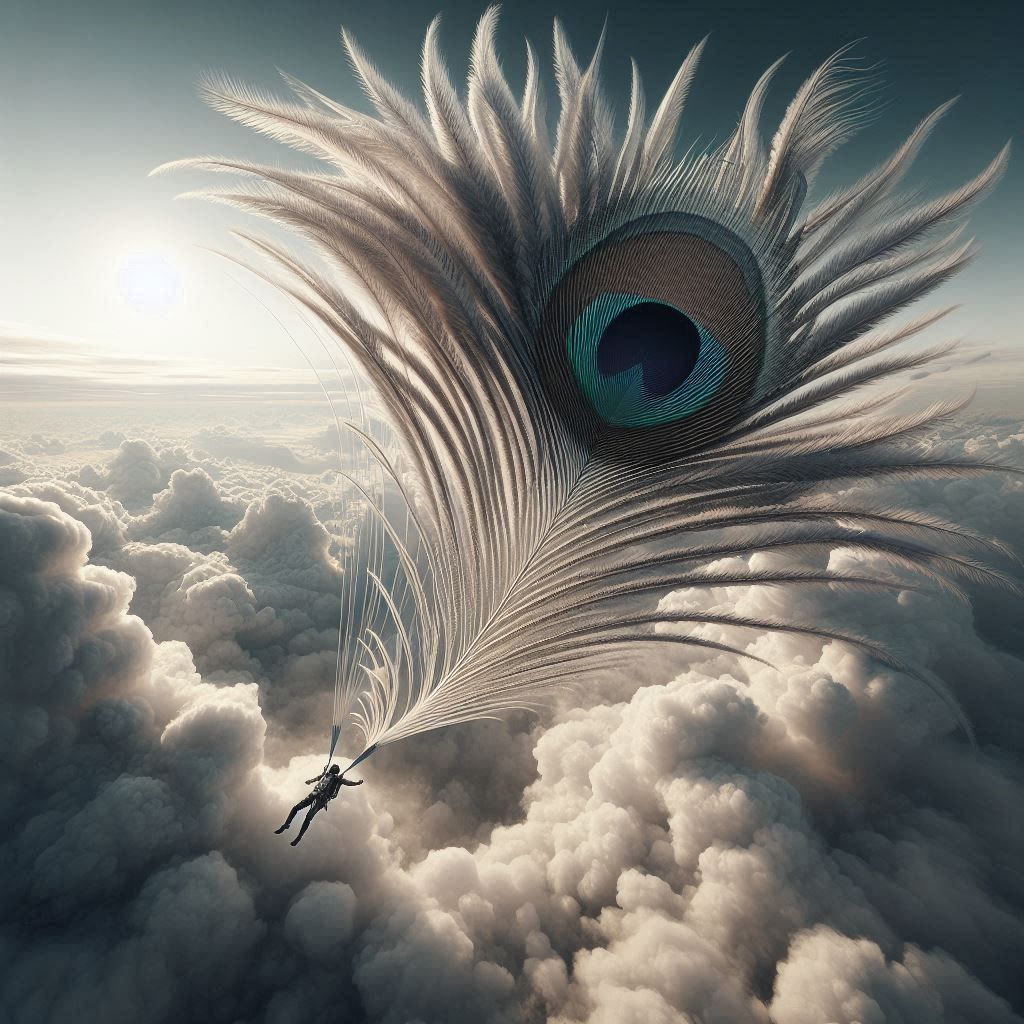Peacock skydiving