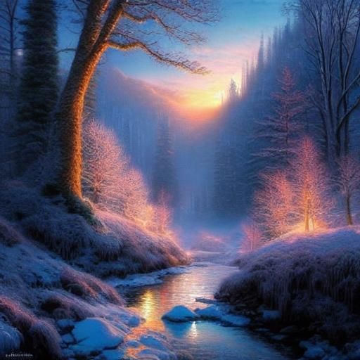 "Frost glitters in the morning,"