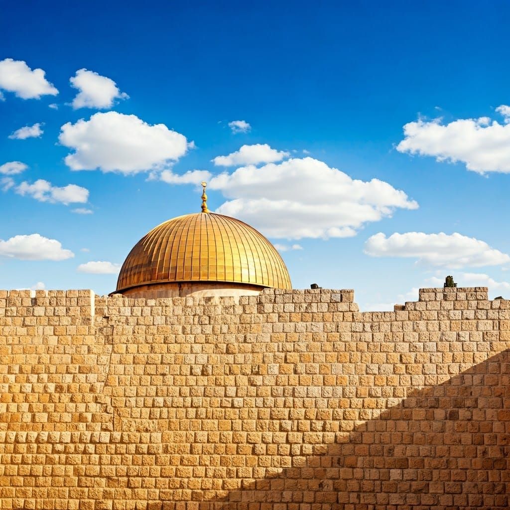Temple of Jerusalem Radiant in Majestic Golden Light