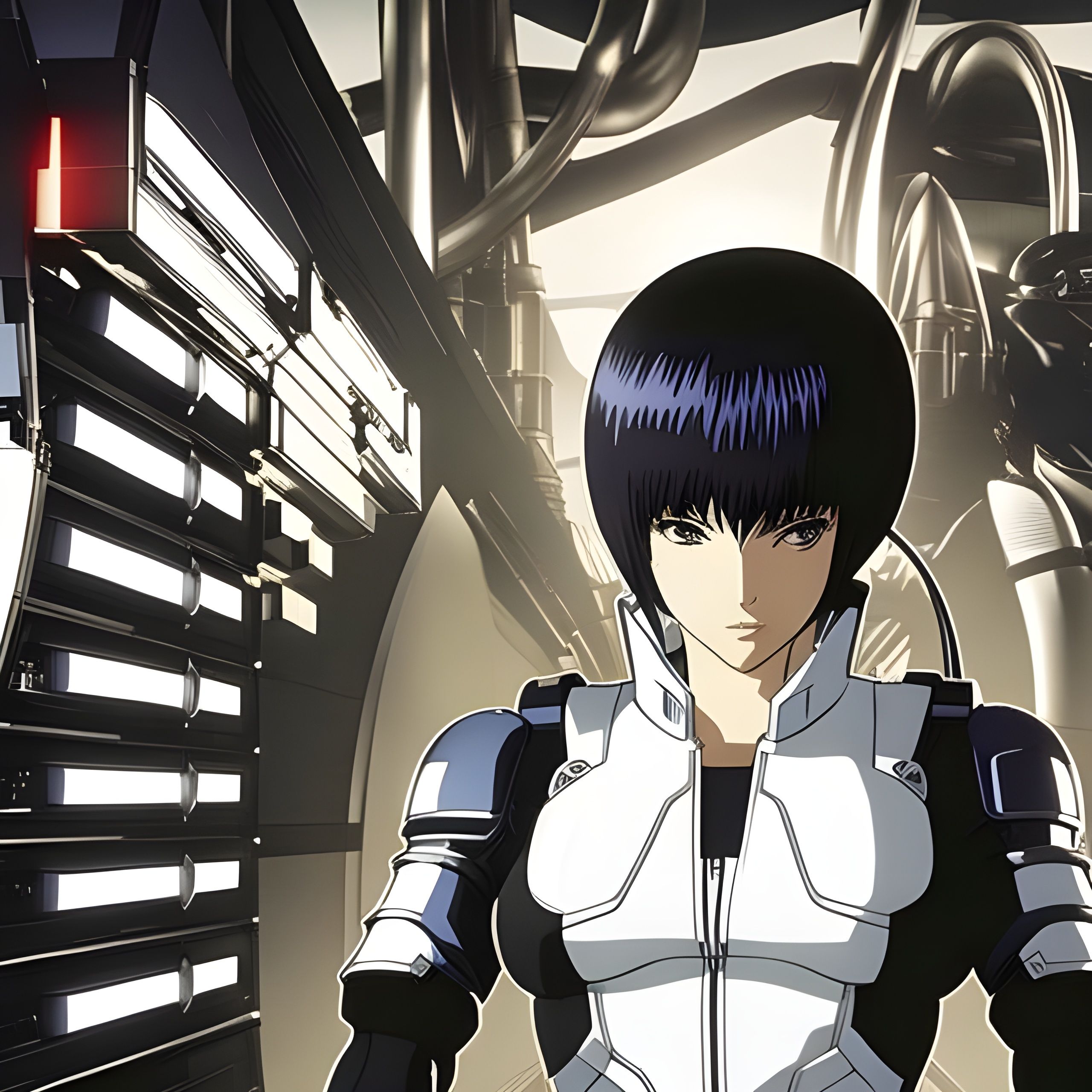 beautiful cyberpunk anime style illustration of motoko, Stable Diffusion