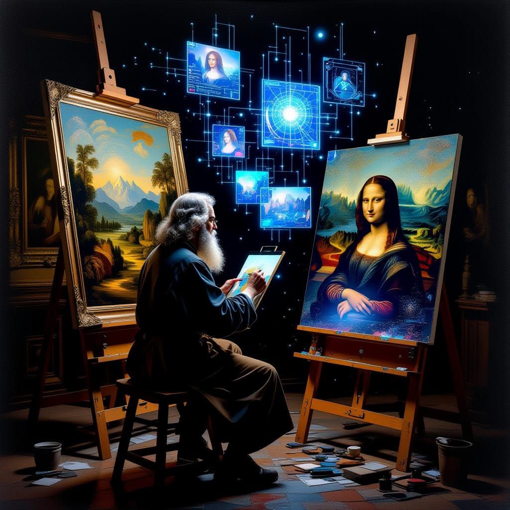 Leonardo da Vinci-style artist