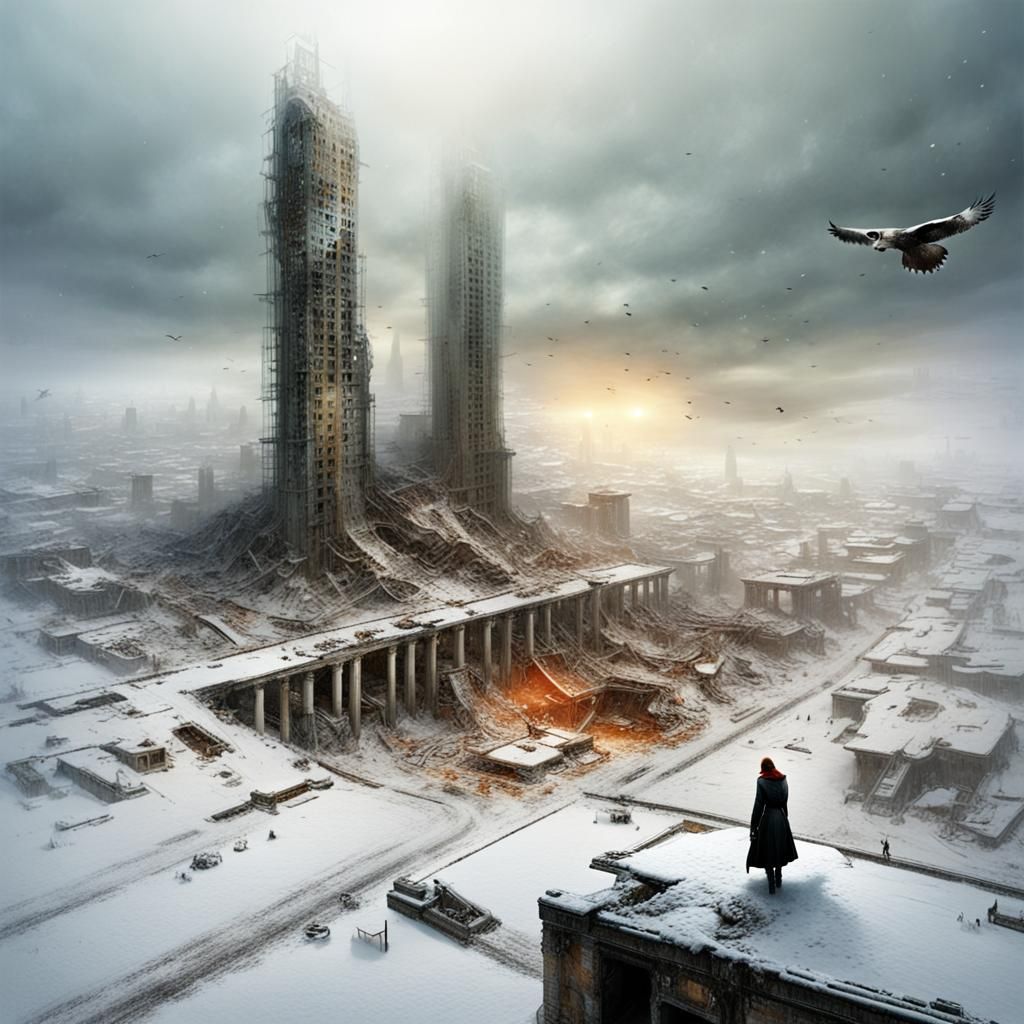 Futuristic Winter Apocalypse in Hyper Detailed Style