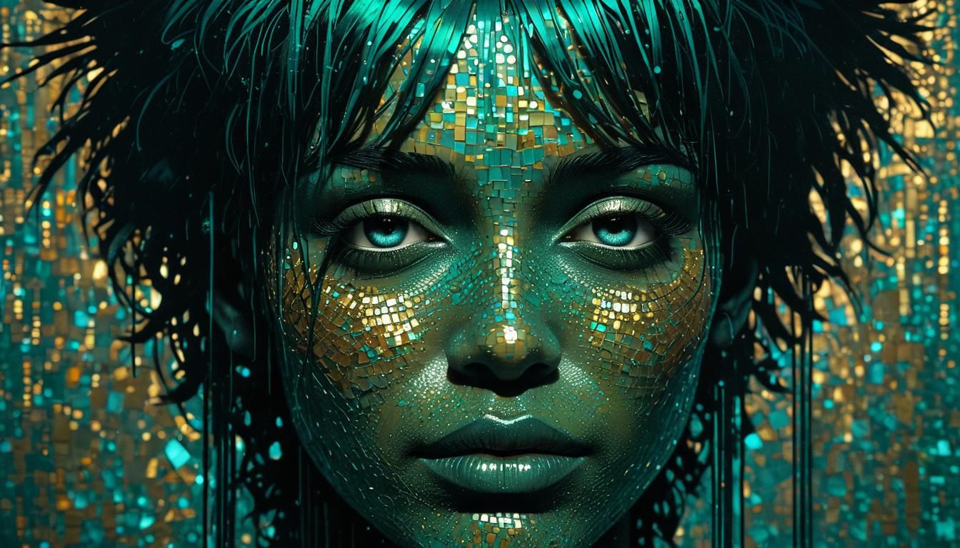 Al Green Double Exposure Portrait in Art Nouveau Style