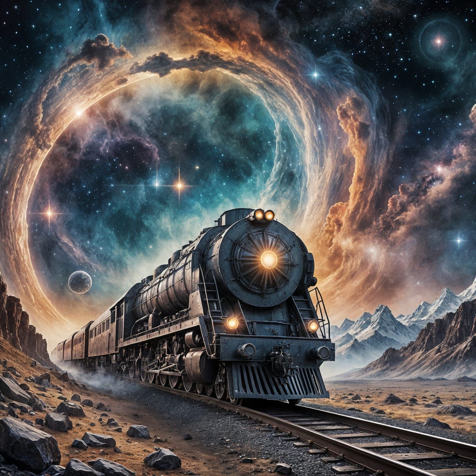 A lone woman stands on a desolate train platform at twilight, the air thick with an unseen, ancient power. Faint, ethereal lights pulse in t...