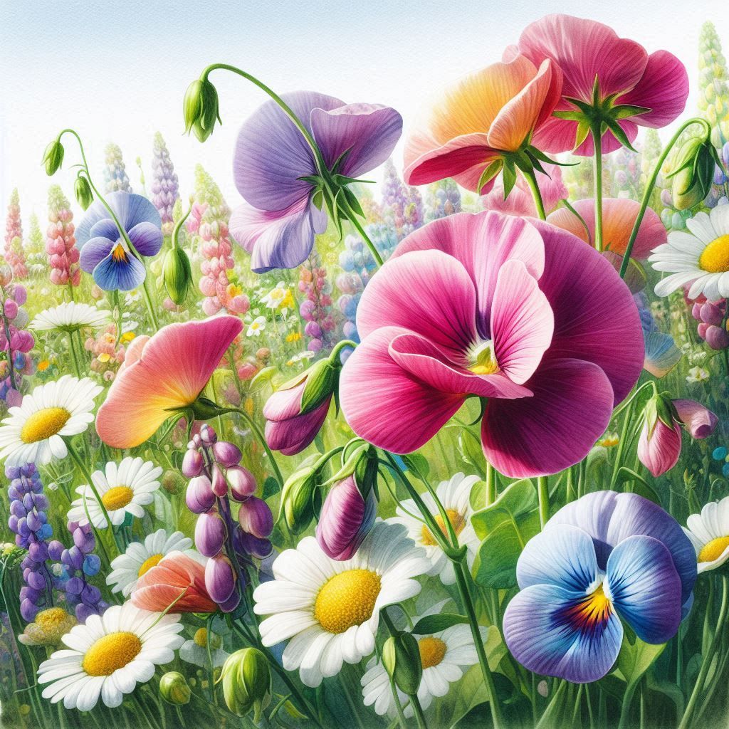 Sweet Peas and Daisies