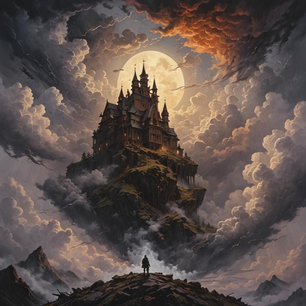 Sinister Clouds Landscape in Fantasy Art Style