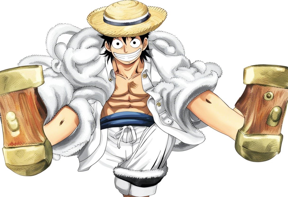 Monkey D. Luffy from One Piece in gear 5 attempt number 4: L...