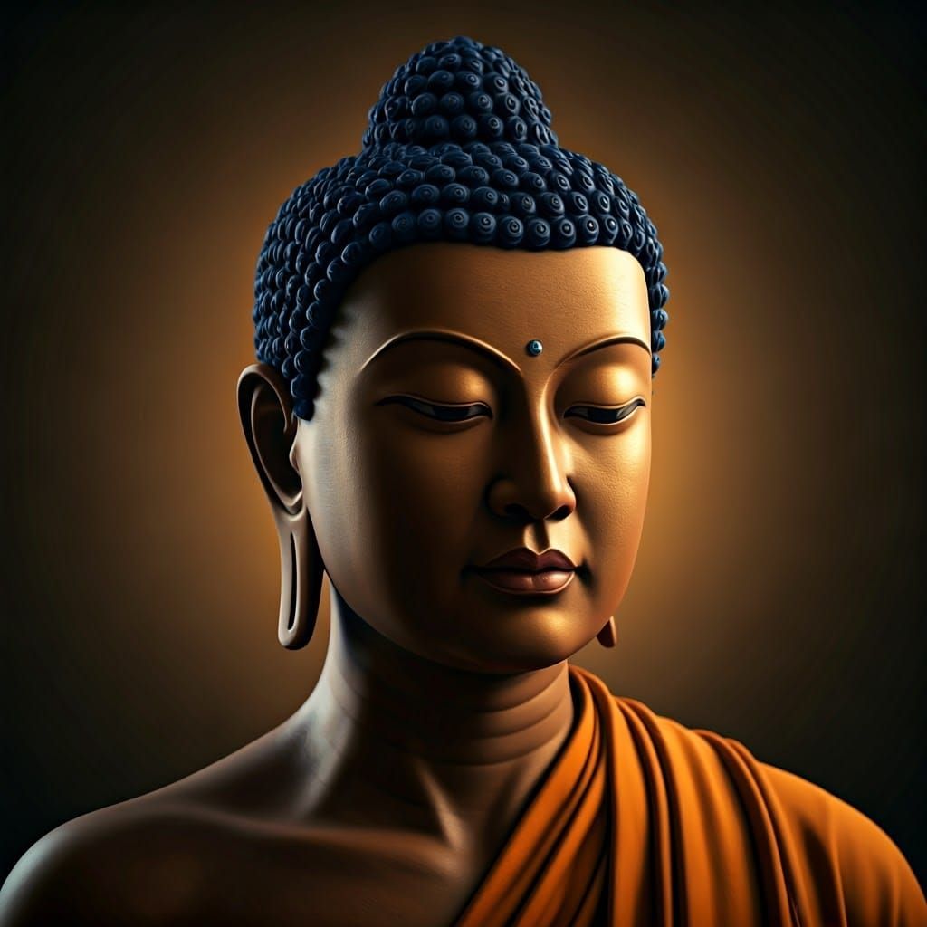 Serene Buddhist Monk in Meditative Harmony