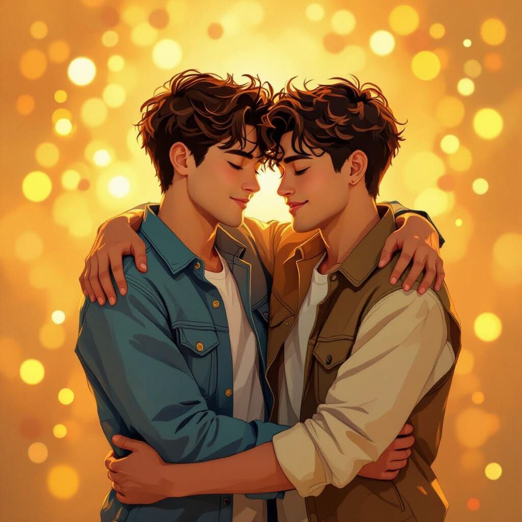 Young Men in Love: Vibrant Contemporary Art