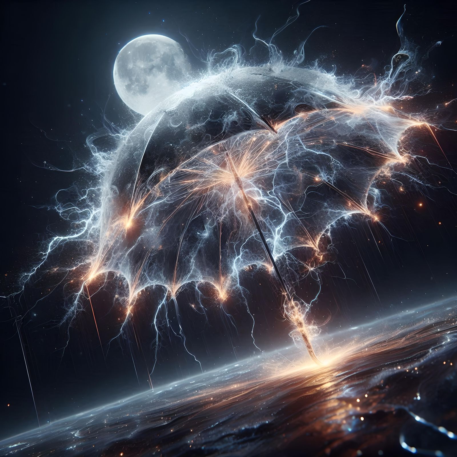 Thunderstorm Lightning Umbrella   by @Valkyrja