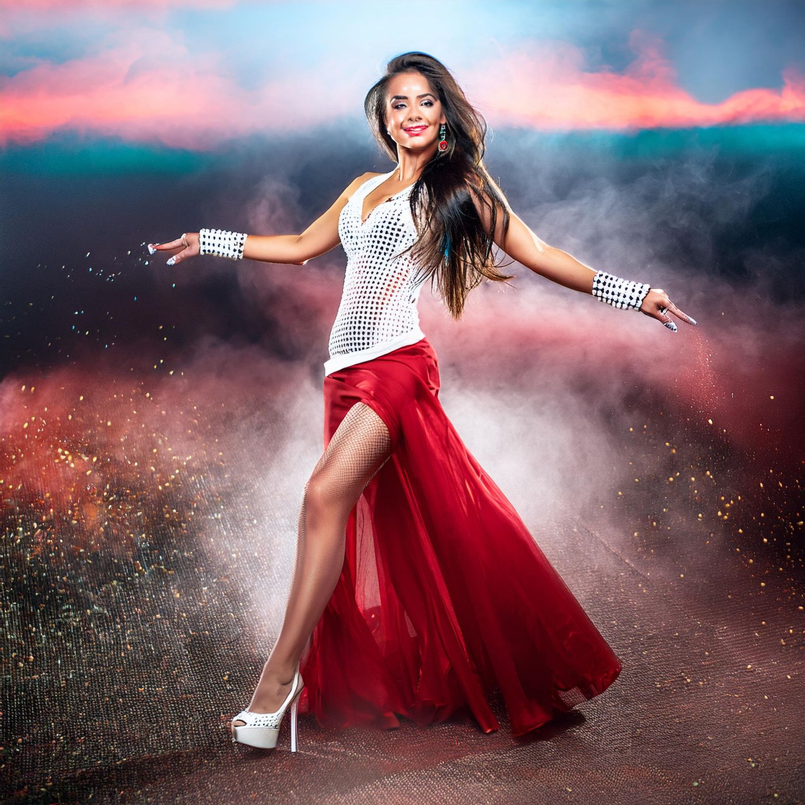 Brune aux longs cheveux