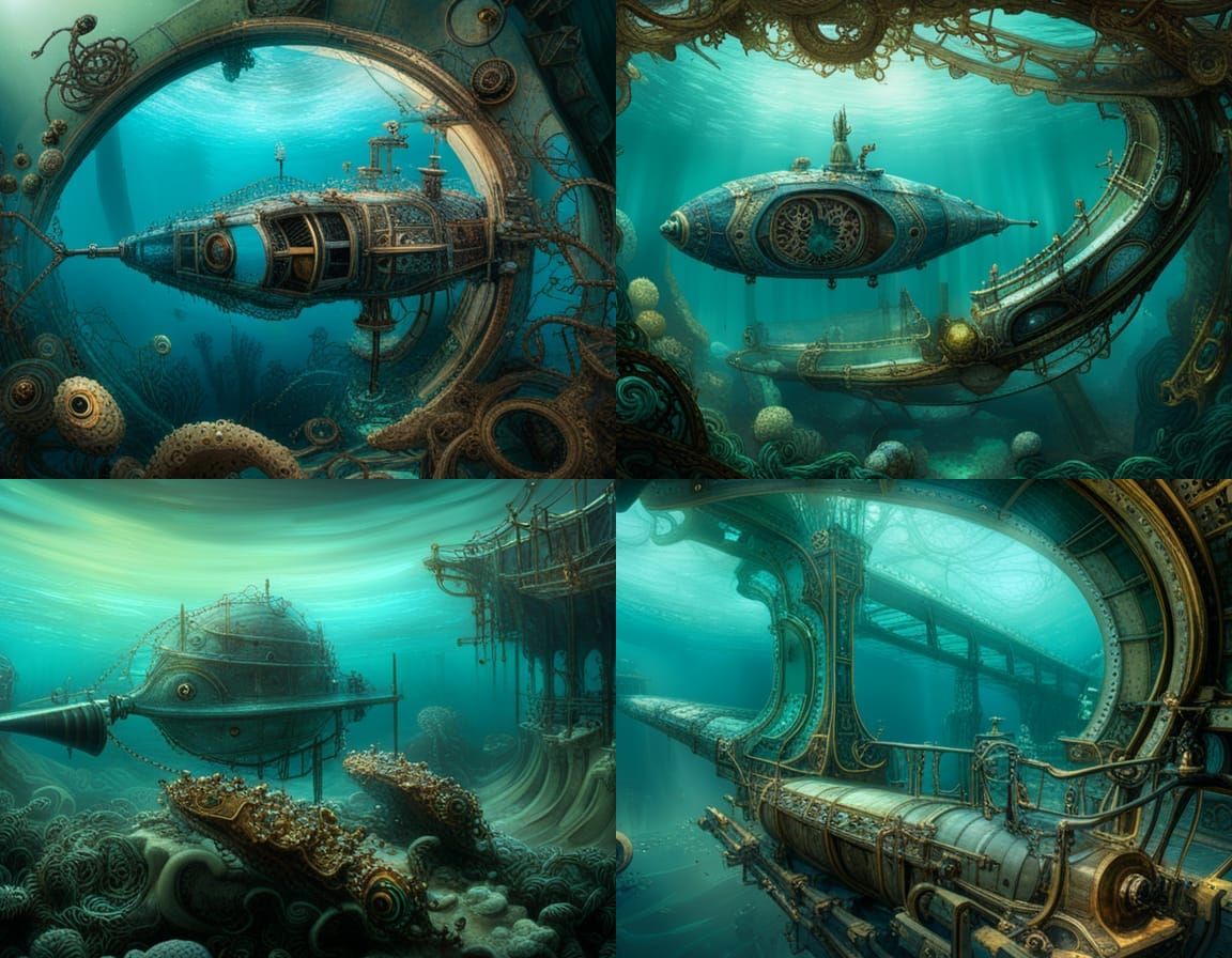 Brass city departure and arrival platforms AI Generated Artwork