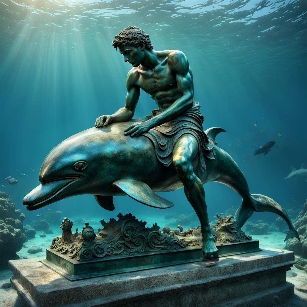 Boy Riding Dolphin